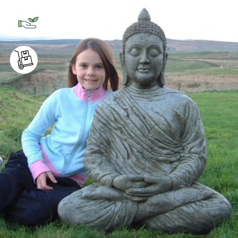 Discount Garden Statues Large Meditating Buddha Garden Etsy UK