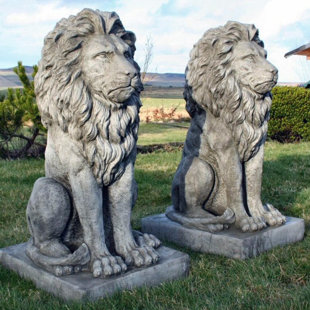 Discount Garden Statues Pair of Stunning Large Sitting Lion Etsy UK