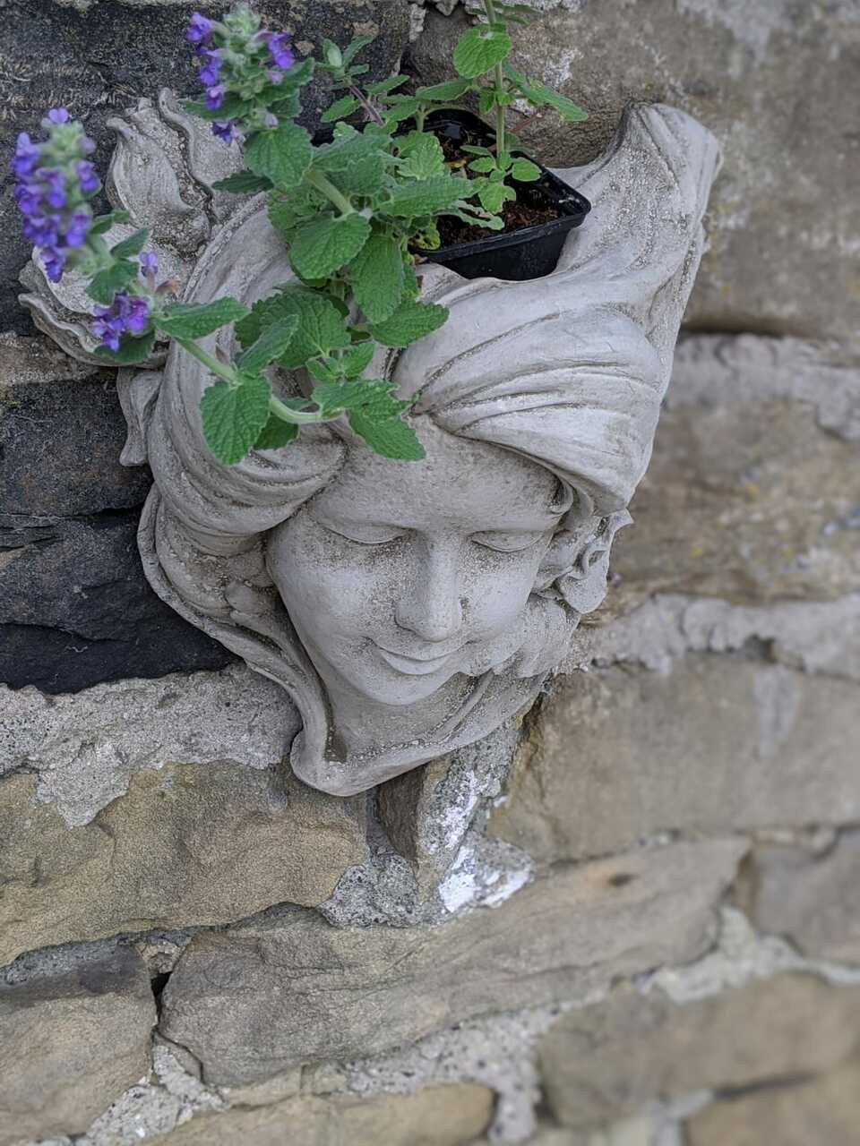 Discount Garden Statues Female Face Wall Planter and Wall Etsy UK