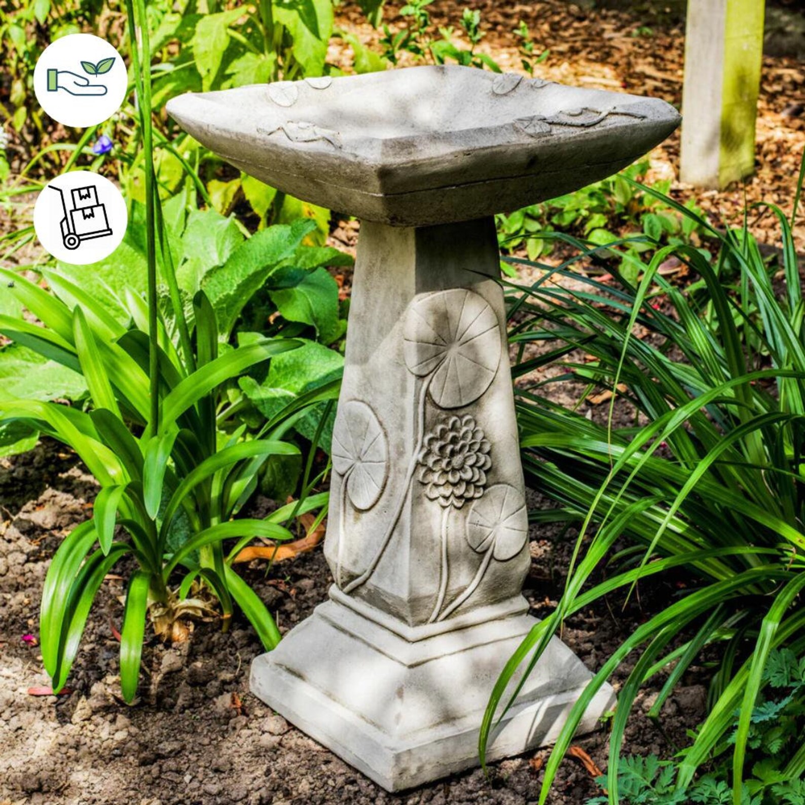 Discount Garden Statues Lillypad Leaf Design Garden Birdbath Etsy UK