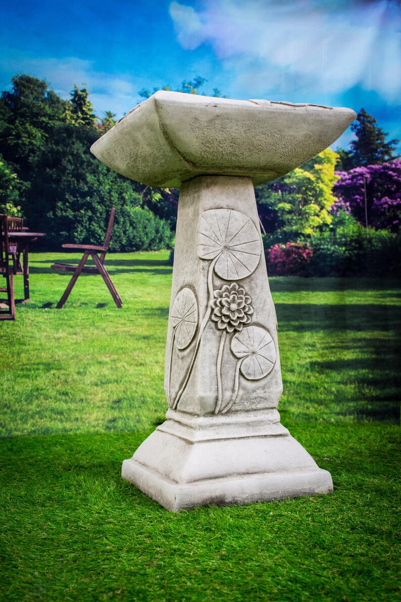 Discount Garden Statues Lillypad Leaf Design Garden Birdbath Etsy UK
