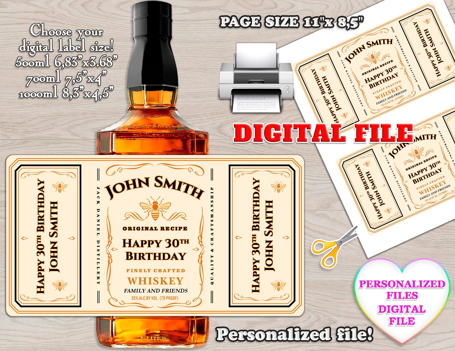 Personalized Whiskey Label Whiskey Labels Jack Labels Etsy