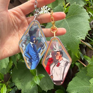 Medic and Spy TF2 Dried Flower Charm