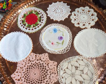 Vintage Selection Of Eight Lace Doilies