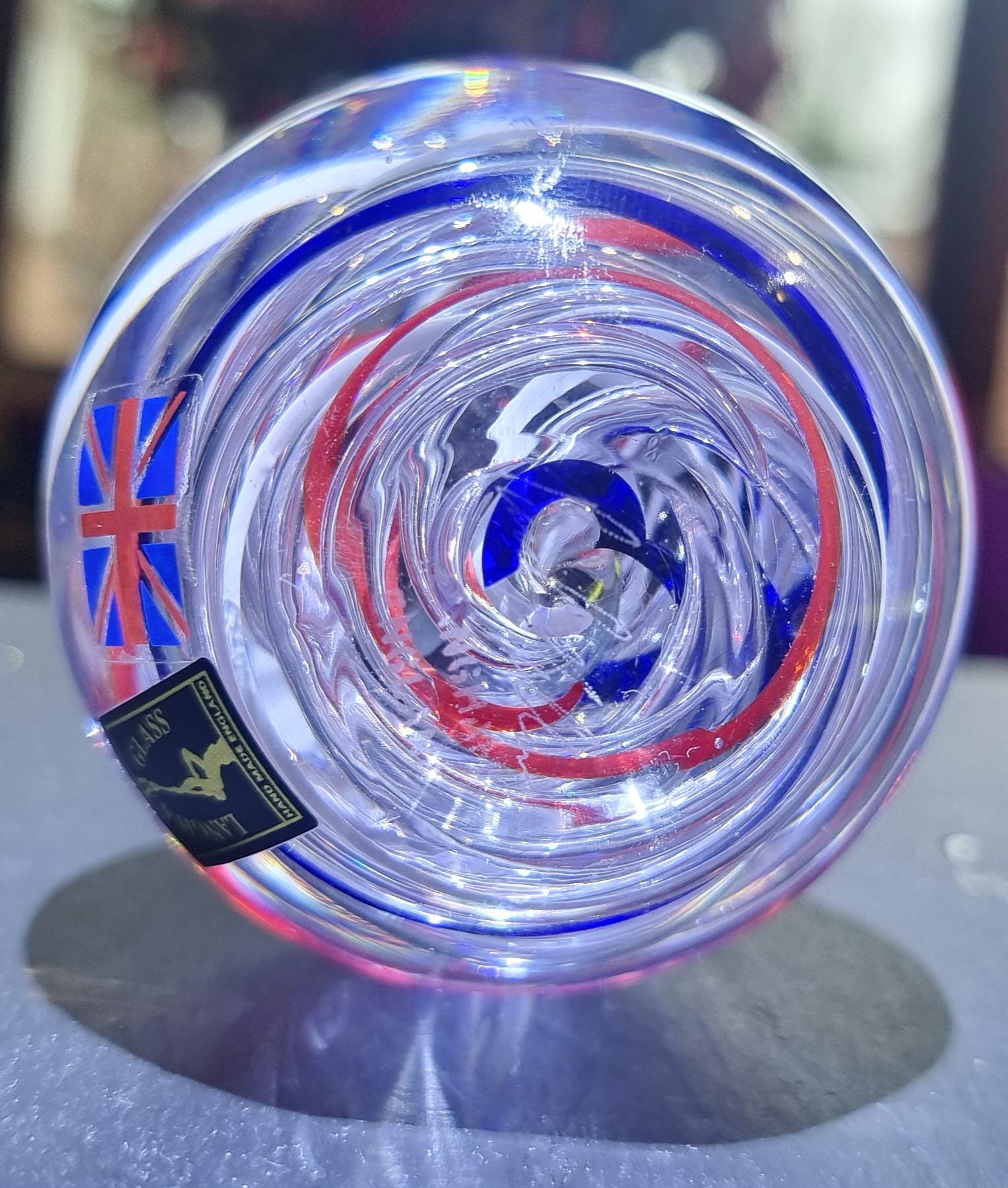 希少なヴィンテージ ブリティッシュ ランガム ガラス ペーパーウェイト