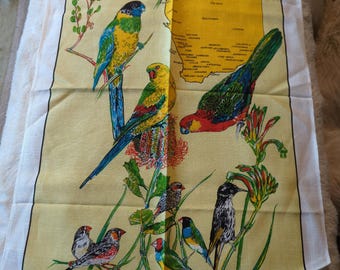 Vintage Tea Towel, Arts and Crafts, Embroidery,Wall Decor