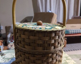 Vintage Two Tier Sewing Basket