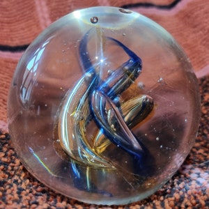 Vintage Tripple  Bubble Twist Glass Paperweight Beautiful Stunning Colour