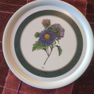 Schönes kleeblatt Melamin Tablett mit Aster Blumen