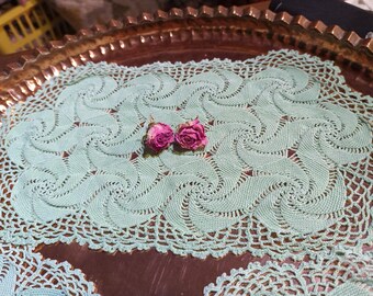 Vintage Set Of 3 Lace Doilys  Flower Mandala Design, All Slightly Different Sizes