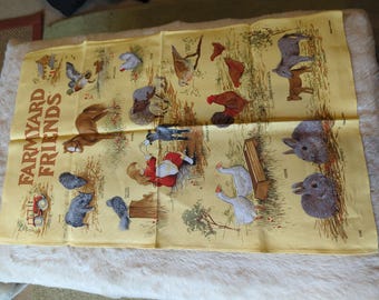 Vintage Tea Towel, Arts and Crafts, Embroidery,Wall Decor