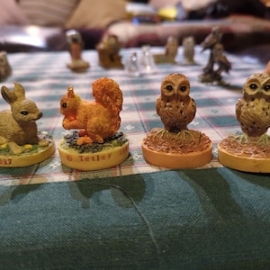 Vintage Tetley Owl, Squirrel,Rabbit ornaments