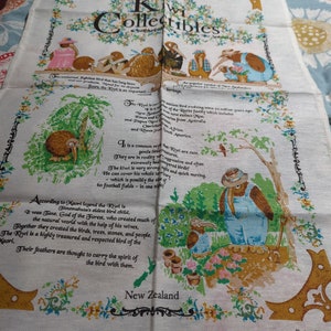 Vintage Kiwi Collectables Linen Tea Towel