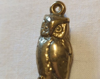 Vintage Brass Owl Pendant