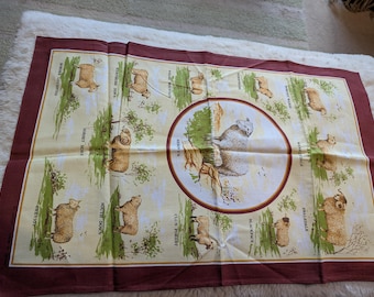 Vintage Tea Towel, Arts and Crafts, Embroidery,Wall Decor