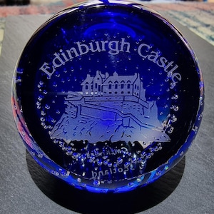 Vintage Caithness Edinburgh Castle Special Edition Scottish Glass Glass Art Paperweight Beautiful Stunning Colours, Beautiful Paper Weights