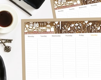 Artist Weekly Planner Pad, Desk Schedule Notepad, Stylish Gift