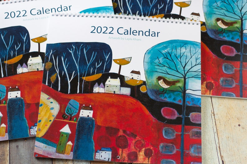 large 2022 calendar square calendar 2022 wall calendar art etsy