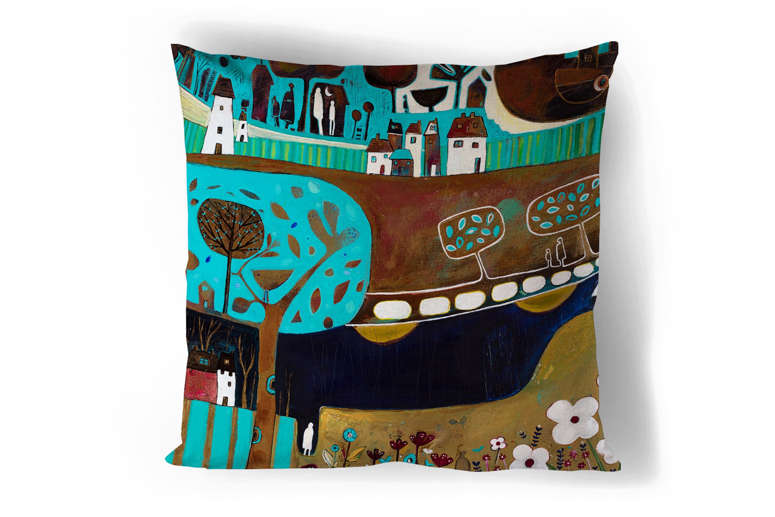 40 X 40 Cm Decorative Cushion Covers UK, Printed Pillow Throw, Square