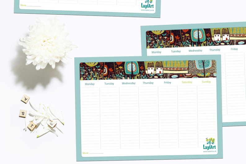 Artistic Weekly Planner Pad, A4 Desk Notepad - Etsy