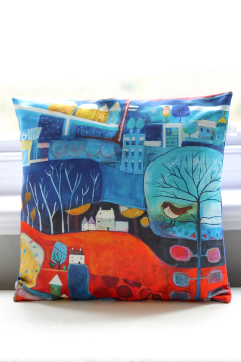 Fine Art Print Pillow Throw Red Pillow Throw Colourful Etsy