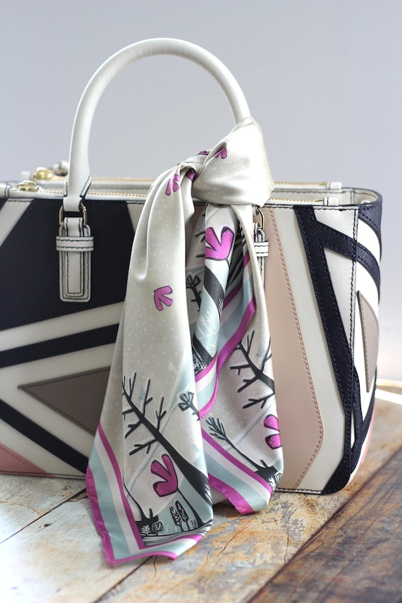 Unique Satin Handbag Scarf Luxury Scarf for Women Chic Neck Etsy