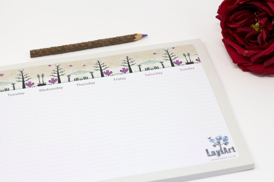 Weekly Planner Pad UK Weekly Schedule Notepad Weekly Etsy