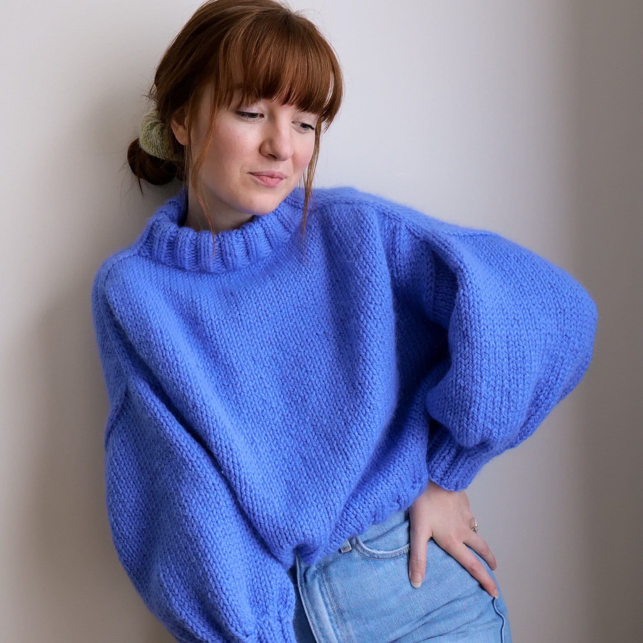 Knitting Pattern: Seamless Mock Neck Sweater Boxy Cropped - Etsy