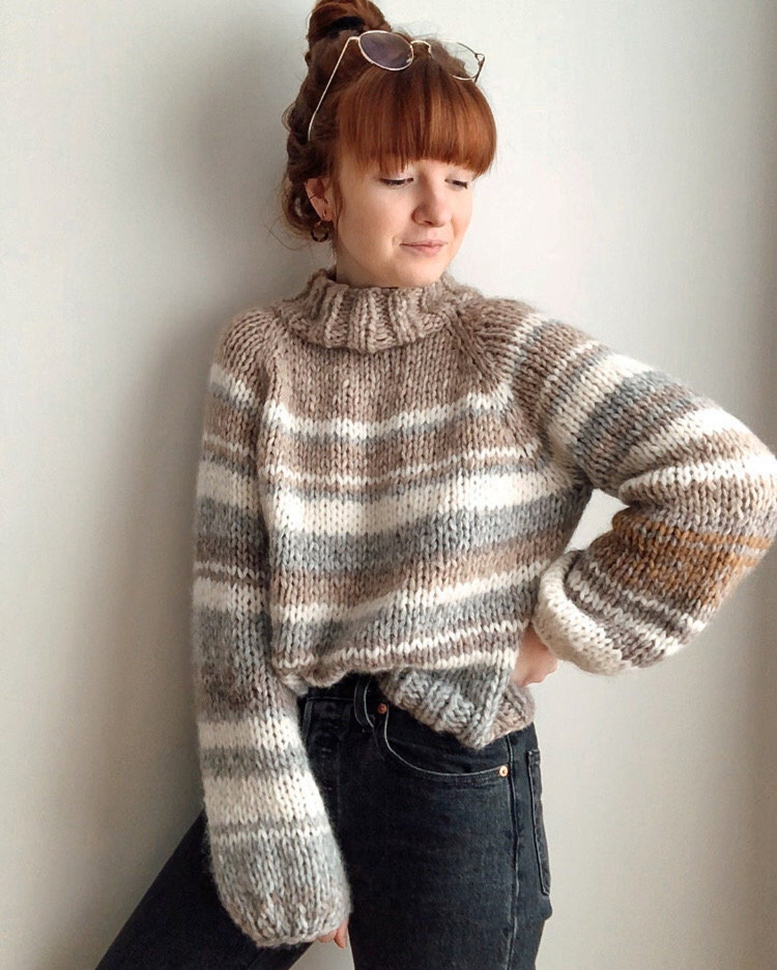 Knitting Pattern: Sable Sweater Chunky Knit Lightweight - Etsy