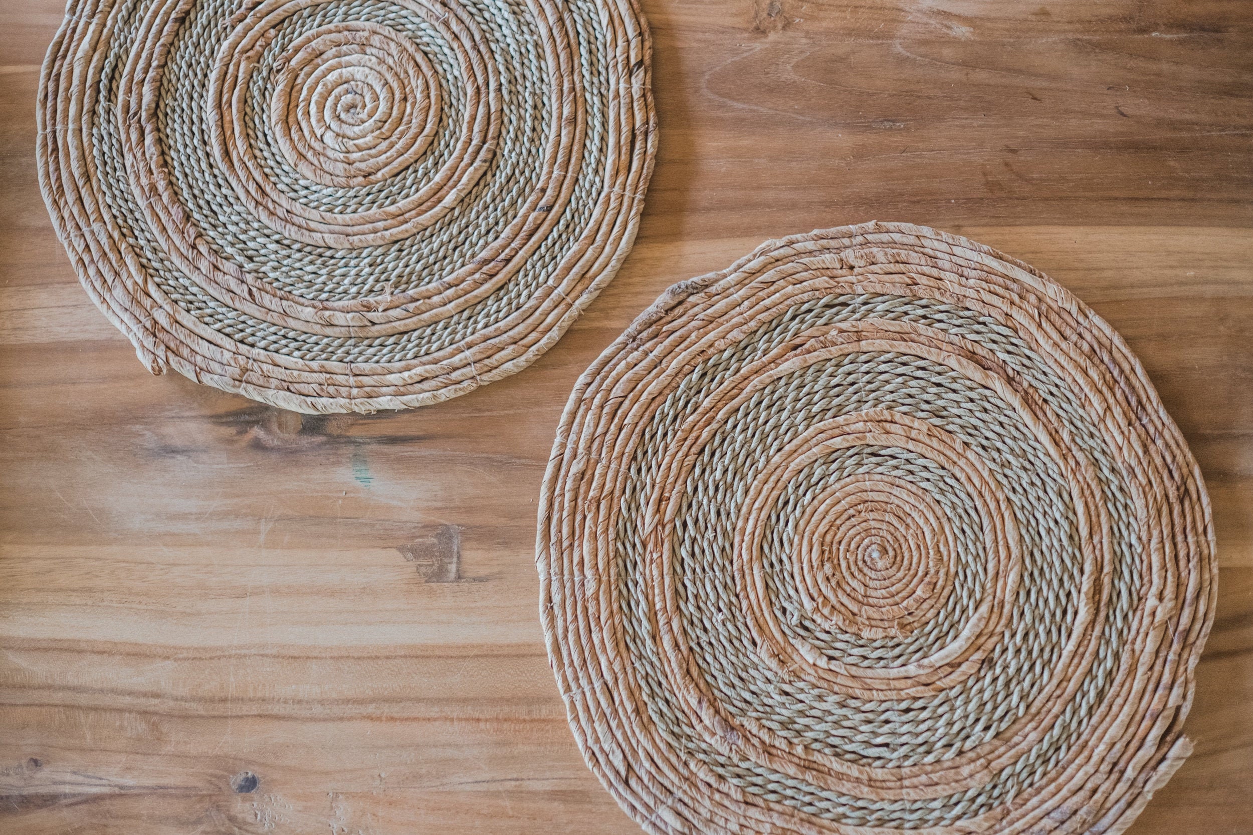 Rattan Raffia Placemat Ratán Natural Paja Placemat Etsy