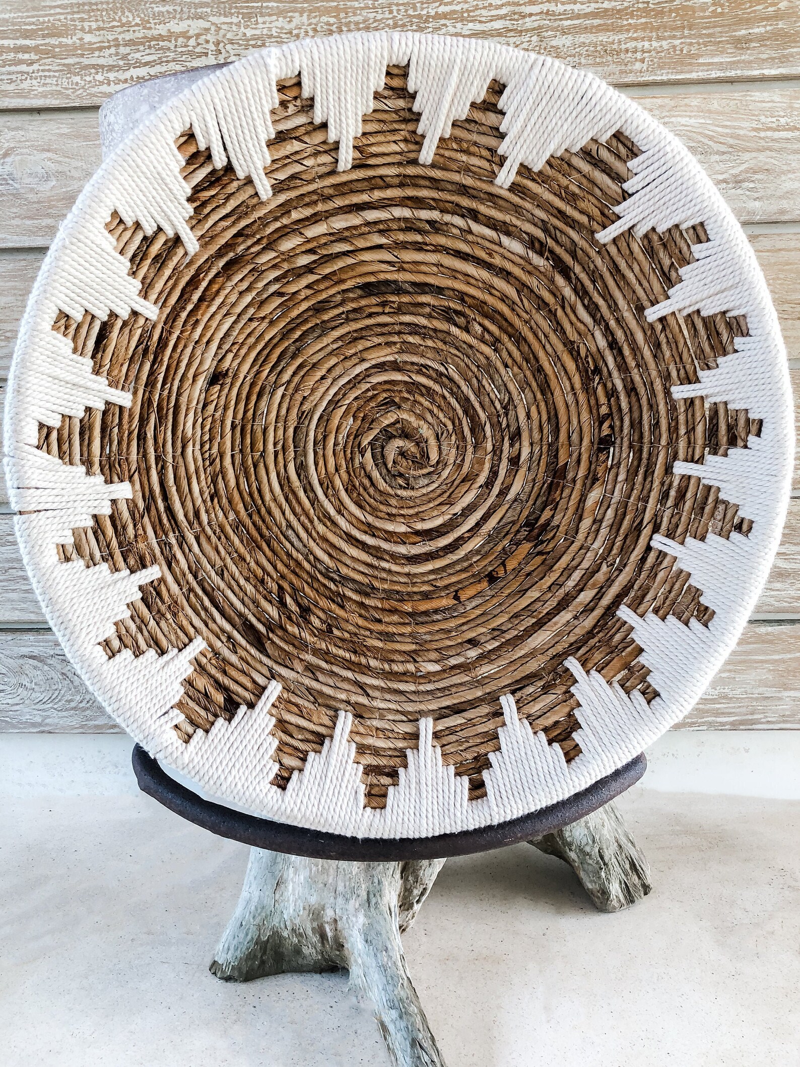 Boho Banana Bark Cotton Wall Basket Bohemian Wall Hanging Etsy