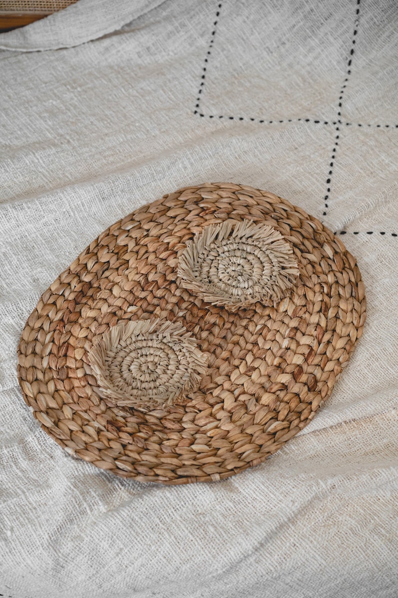 Wicker Oval Seagrass Placemat Natural Seagrass Straw Etsy
