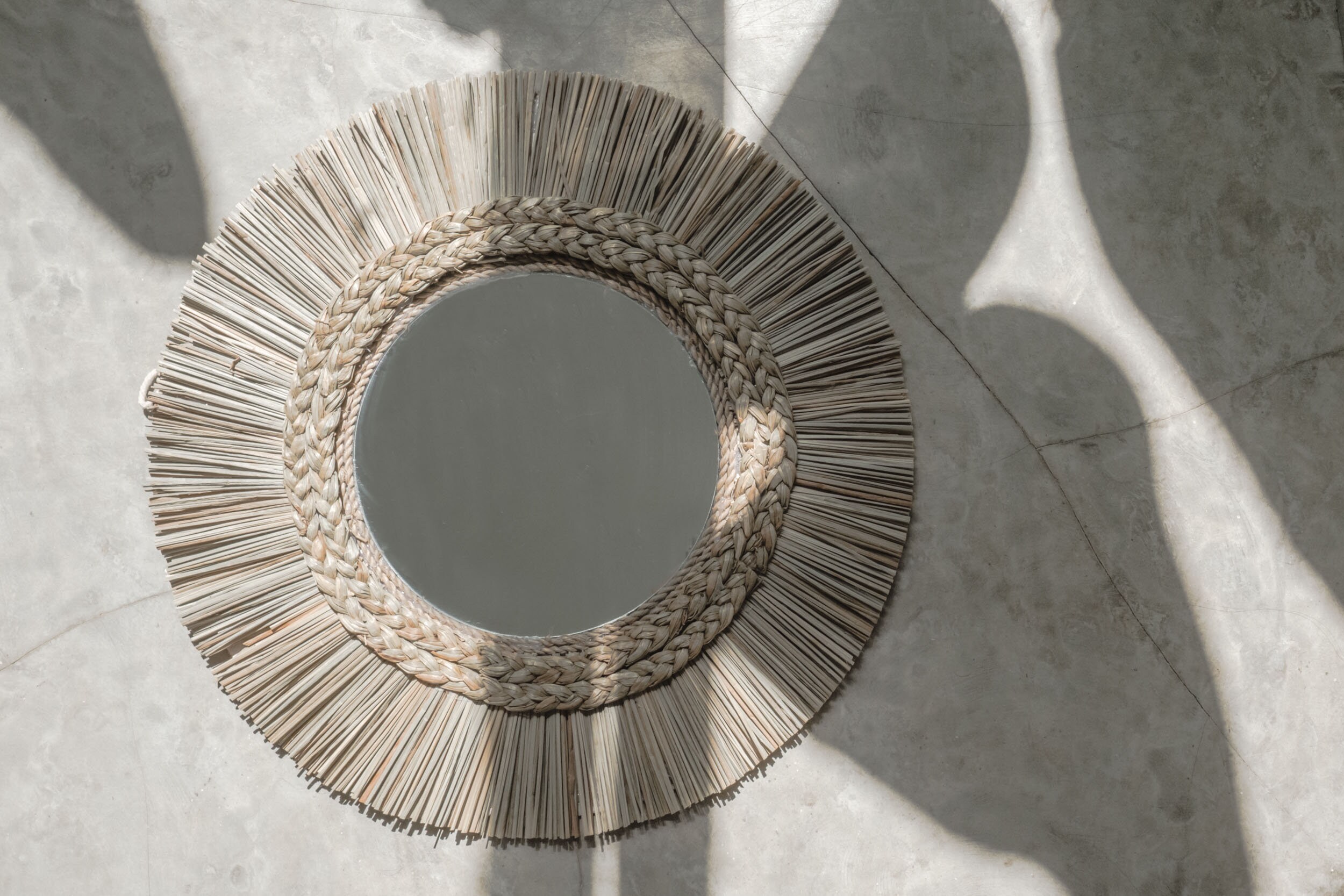 Seagrass Round Mirror Boho Mirror Bohemian Mirror Small Etsy UK