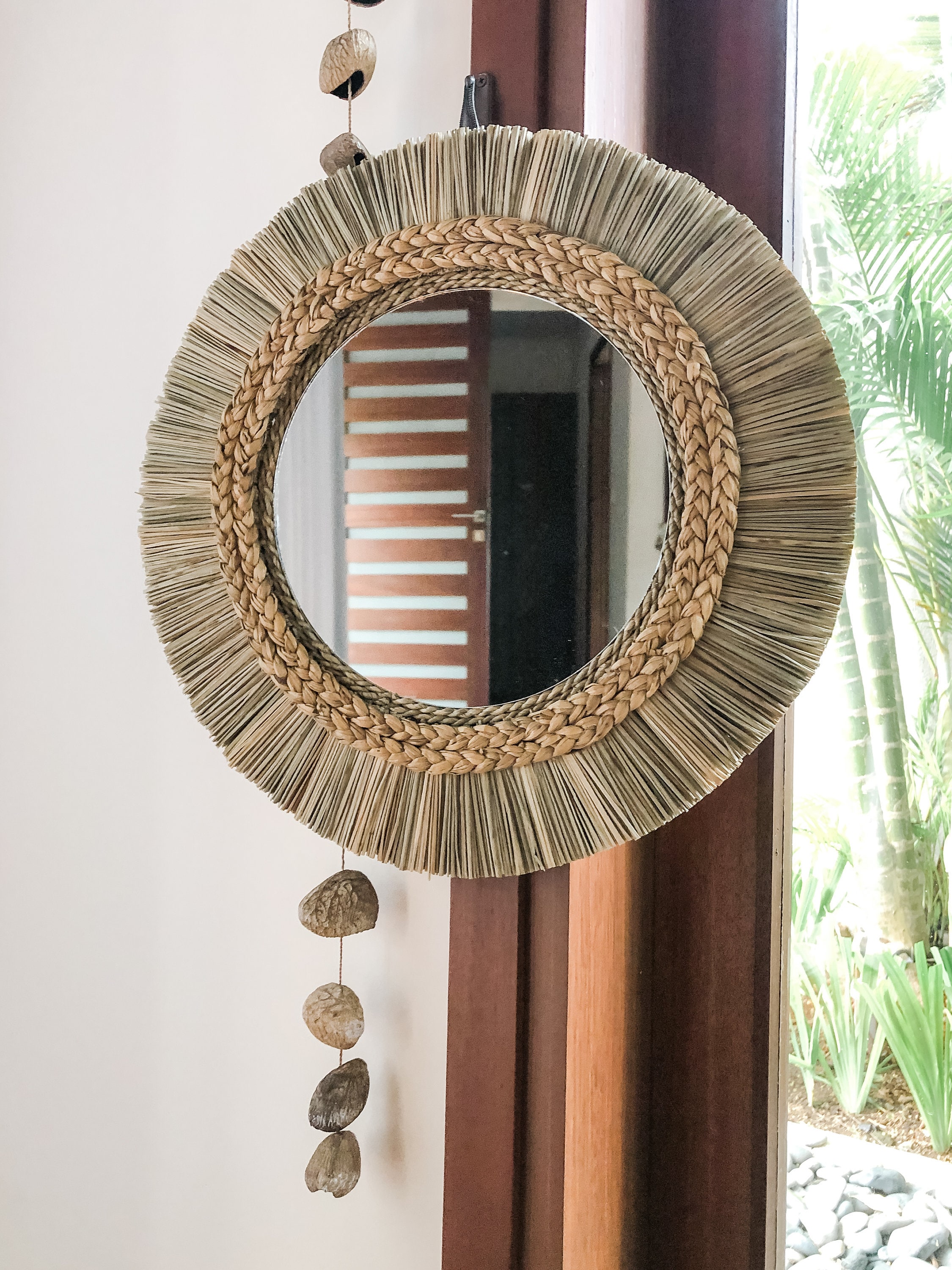Seagrass Round Mirror Boho Mirror Bohemian Mirror Small Etsy