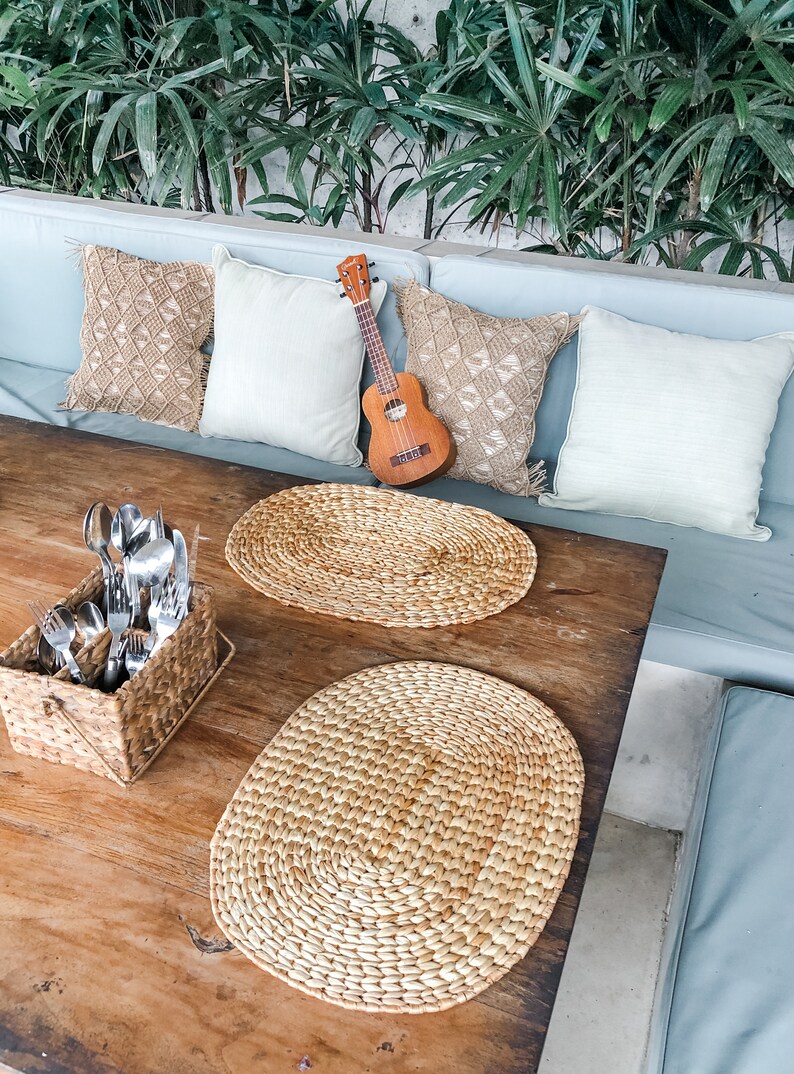 Wicker Oval Seagrass Placemat Natural Seagrass Straw Etsy