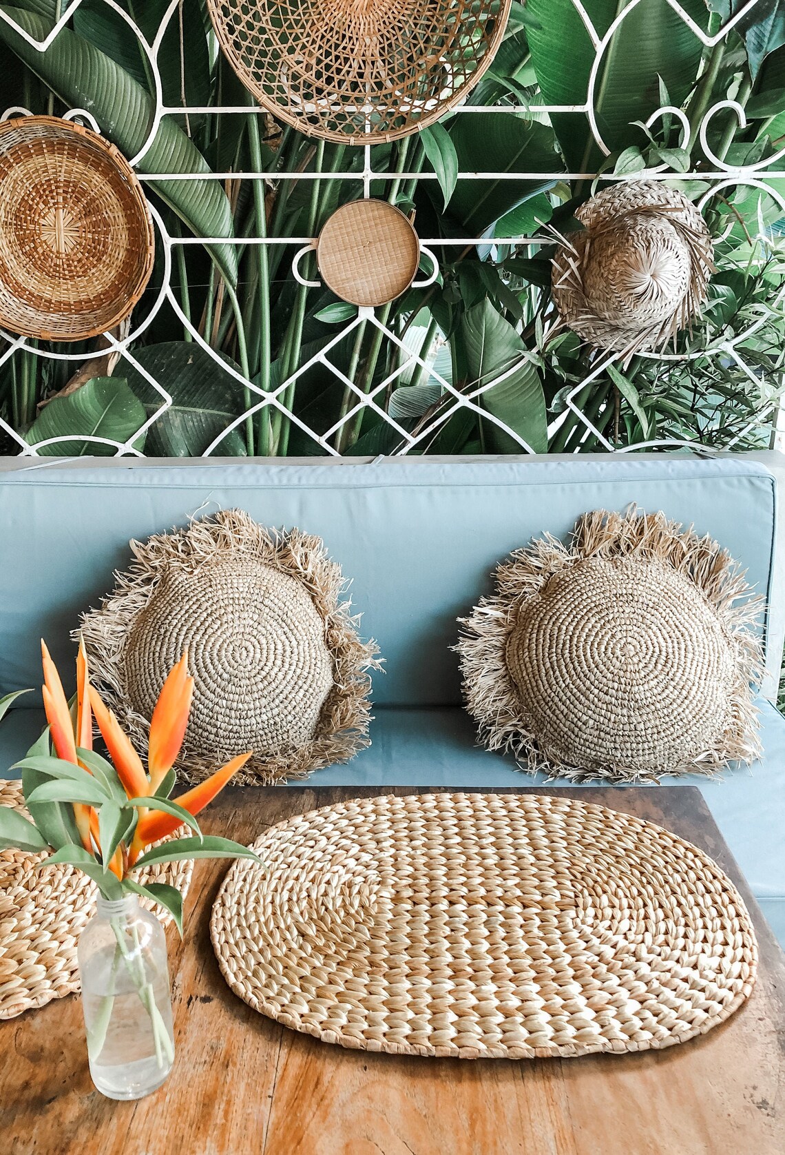 Wicker Oval Seagrass Placemat Natural Seagrass Straw Etsy