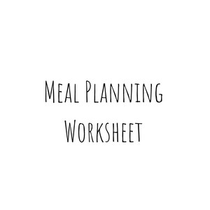 Meal Planning Worksheet