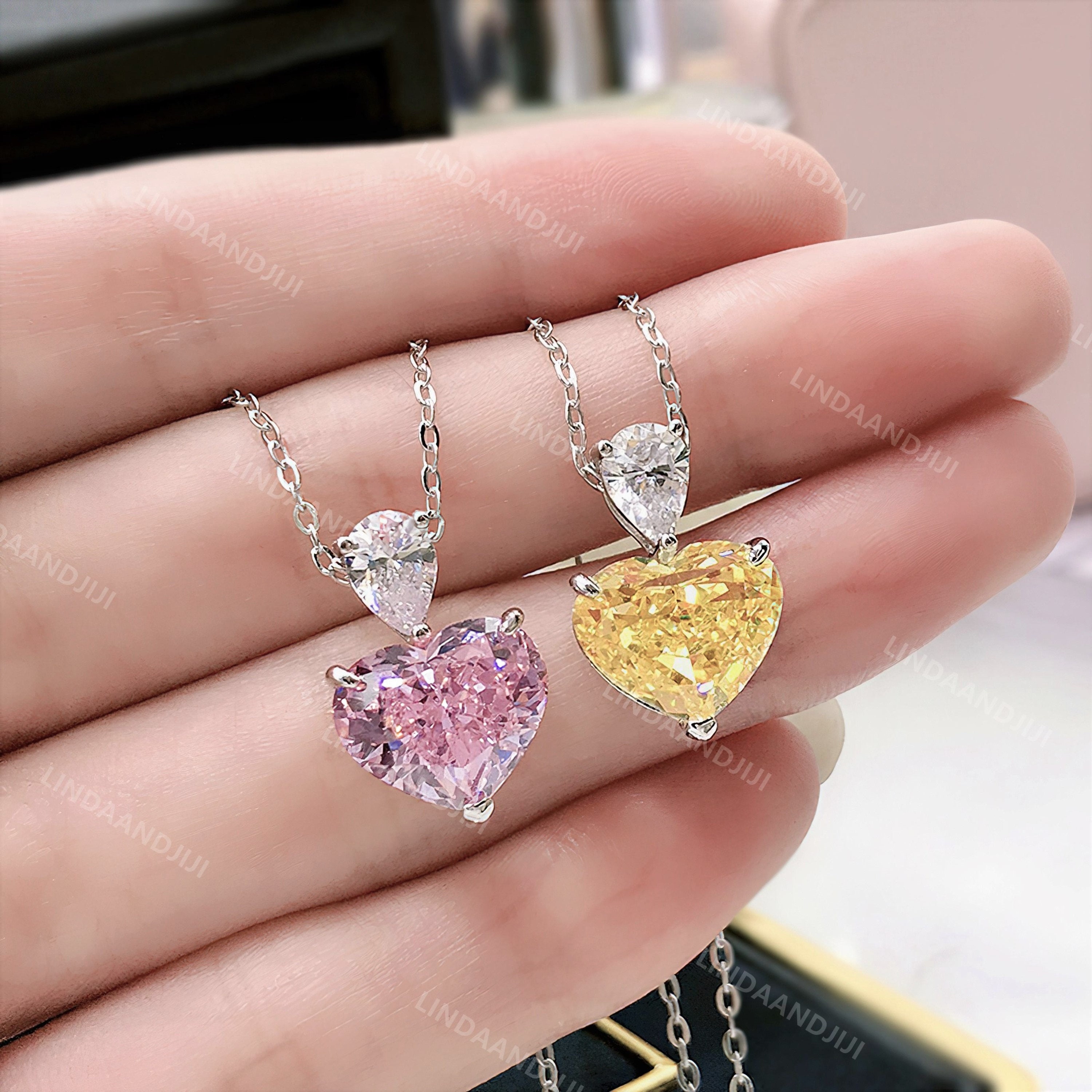 Pink diamante necklace sale