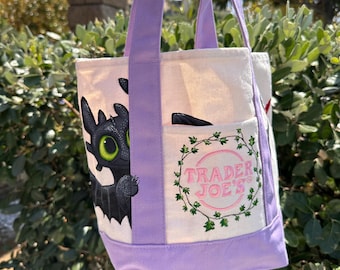 Custom Painted Trader Joe’s Tote- Send me your canvas tote to paint!