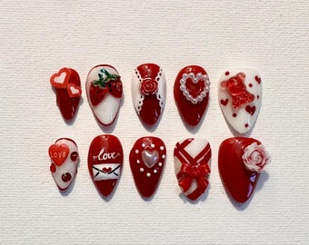 Custom Painted Acrylic Nails