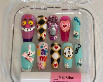 Custom Painted Acrylic Nails