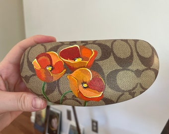 Custom Painted Small Leather Good- Send Me Your Glasses Case