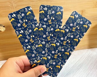 Fall Floral Blue Bookmark