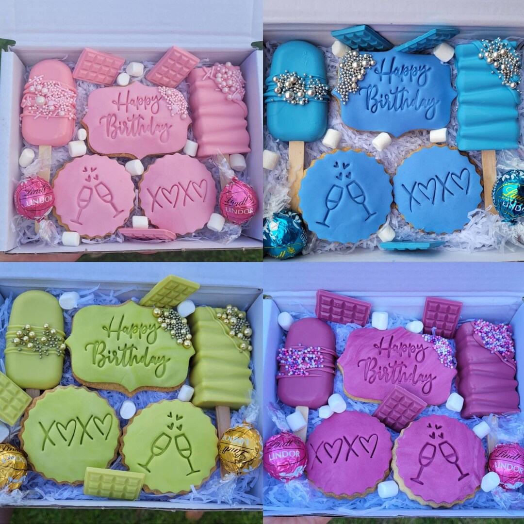 Birthday Treat Box With Cakesicles & Biscuits Gift Box Etsy UK