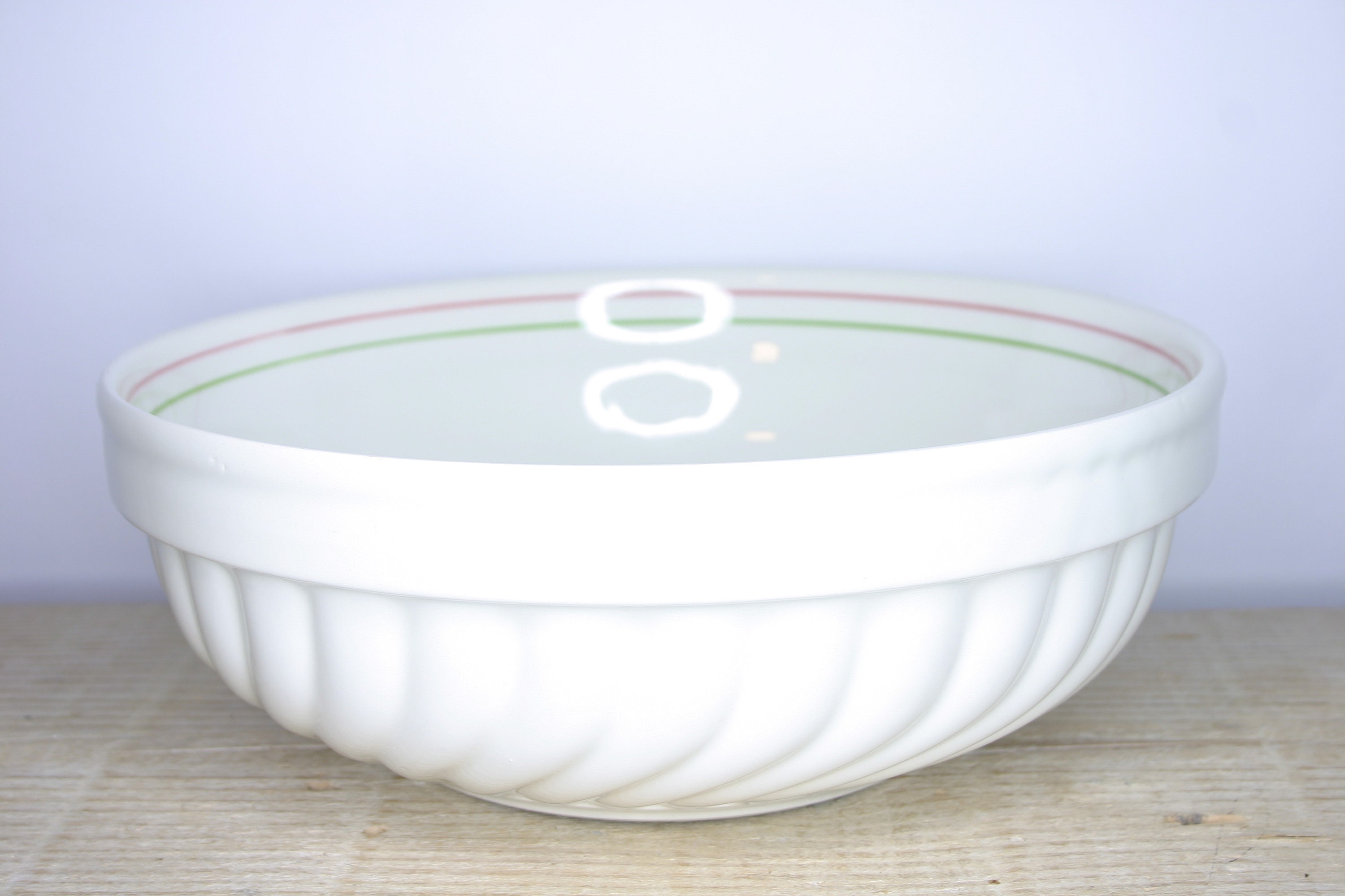 Vintage white glaze ceramic / Salad serving Bowl / Shabby Etsy