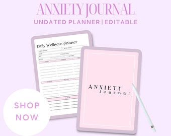 Angst Journal: Self Care Planner Canva Template (Digitaler Download)