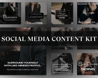 Social Media Content Kit, Aesthetic Instagram posts, Social Media Bundle, Instagram Templates, Content Launch, Customizable Canva Template