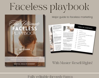 Manuale di marketing senza volto: diritti di rivendita, guida Canva (download digitale)
