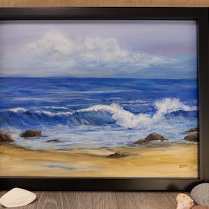 Ocean Waves Acrylic Painting - Not a Print - Nautical - Ocean Wall Art
