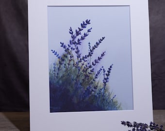 Lavendel Aquarell - Druck von Original Wandkunst - Lila Lavendel Pflanze